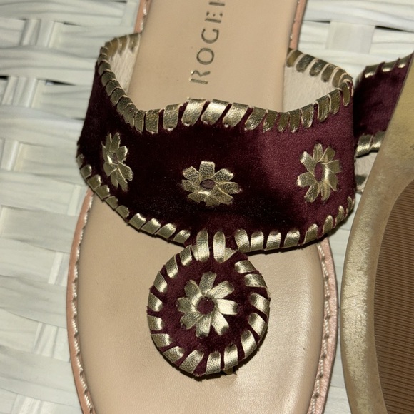 Burgundy Velvet Jack Rogers - Picture 3 of 3